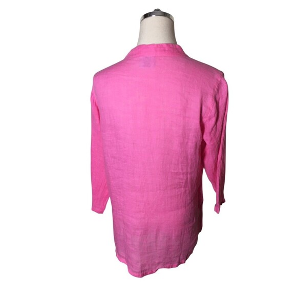 Click CMC Top Women's Size Large Pink Button Up Long Sleeve Round Neck - Picture 2 of 7